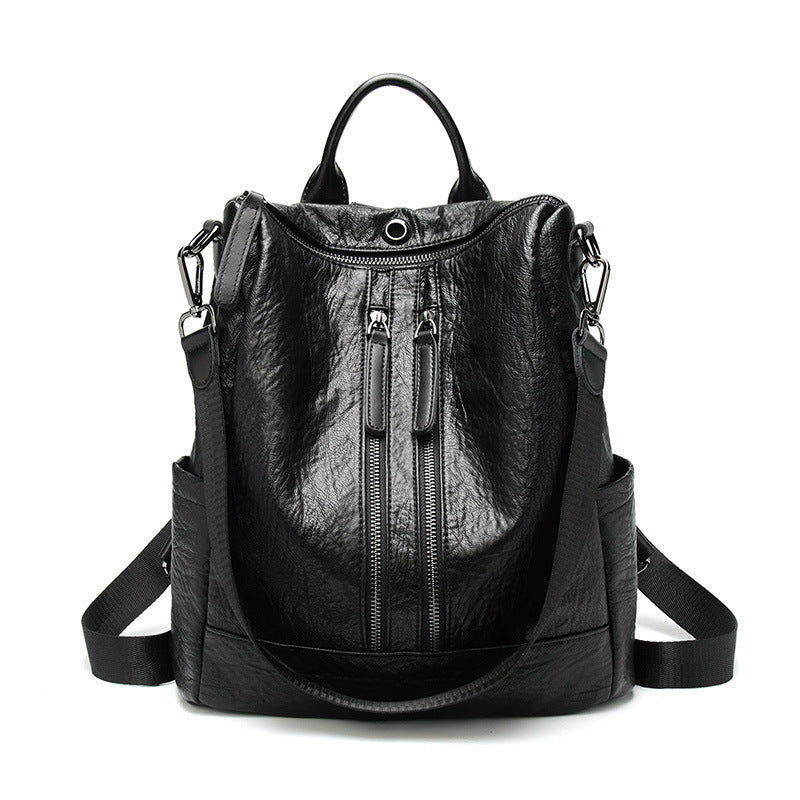 Fashionable backpack for women 2023 spring and summer new Korean style trendy and easy-to-match soft leather backpack casual travel bag