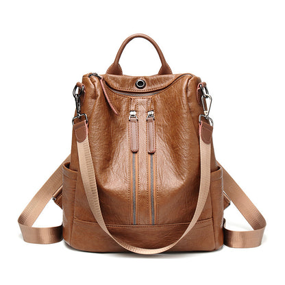 Fashionable backpack for women 2023 spring and summer new Korean style trendy and easy-to-match soft leather backpack casual travel bag