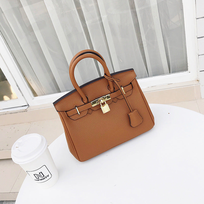 2021 Hot Style Birkin Bag Genuine Leather Lychee Pattern Guangzhou Women’s Bag Genuine Leather Crossbody Bag Women’s Bag Trendy One-piece Dropshipping