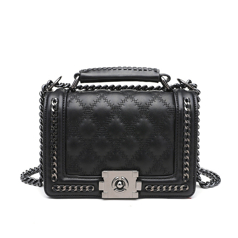 Xiangjia Classic Genuine Leather Women's Bag Diamond Bag European and American Bags Women's Shoulder Crossbody Bag Guangzhou Wholesale