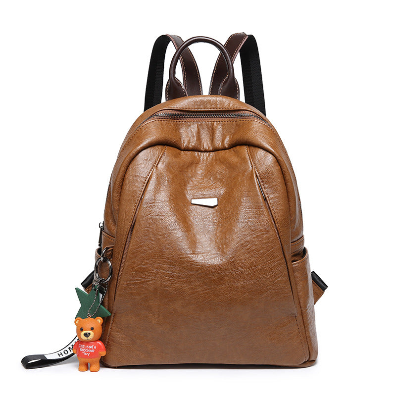 Backpack for women 2023 Korean version hot style large capacity college style schoolbag with cowhide travel backpack trendy one piece dropshipping