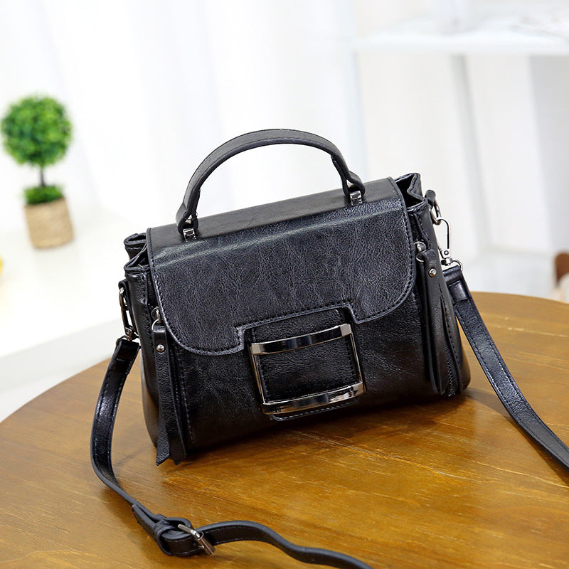 Bags for women 2023 new fashionable oil wax leather small square bag ins super hot bag summer crossbody bag retro women's bag