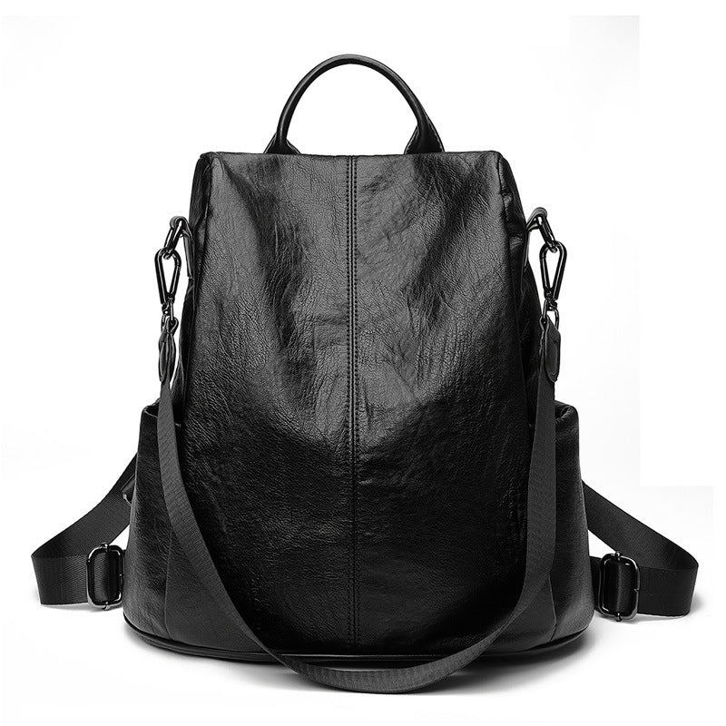 Backpack for women 2023 new style Korean version personalized student street anti-theft school bag easy to wear fashionable casual soft leather backpack