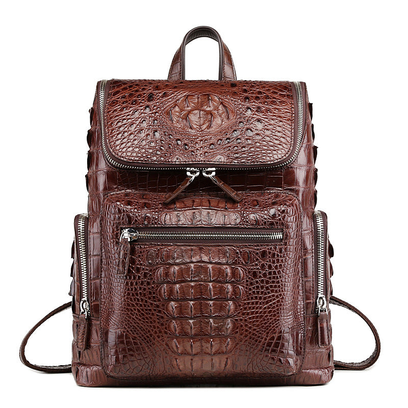 New men's backpack genuine leather travel bag large capacity crocodile leather fashionable business backpack large bag