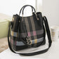 2022 New Women's Bags Trendy Plaid Stripe Bag Large Capacity Shoulder Bag Casual Portable Simple Large Bag