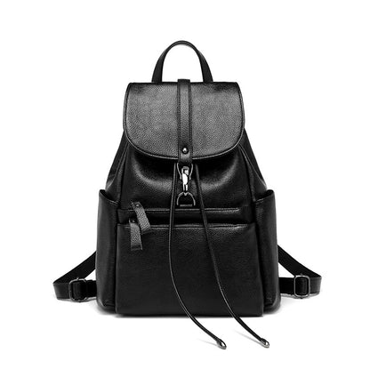 Backpack Women's Backpack 2023 Genuine Leather Korean Cowhide Women's Bag Casual Women's Bag Soft Leather Backpack Overseas Shipping