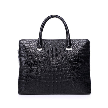 Spring and summer new style crocodile pattern genuine leather men's bag, fashionable casual handbag, first-layer cowhide embossed craft men's bag wholesale