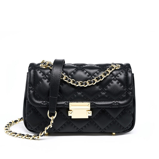 Bag women's new style 2023 women's bag single shoulder crossbody bag popular genuine leather women's bag armpit bag single shoulder small fragrance chain bag