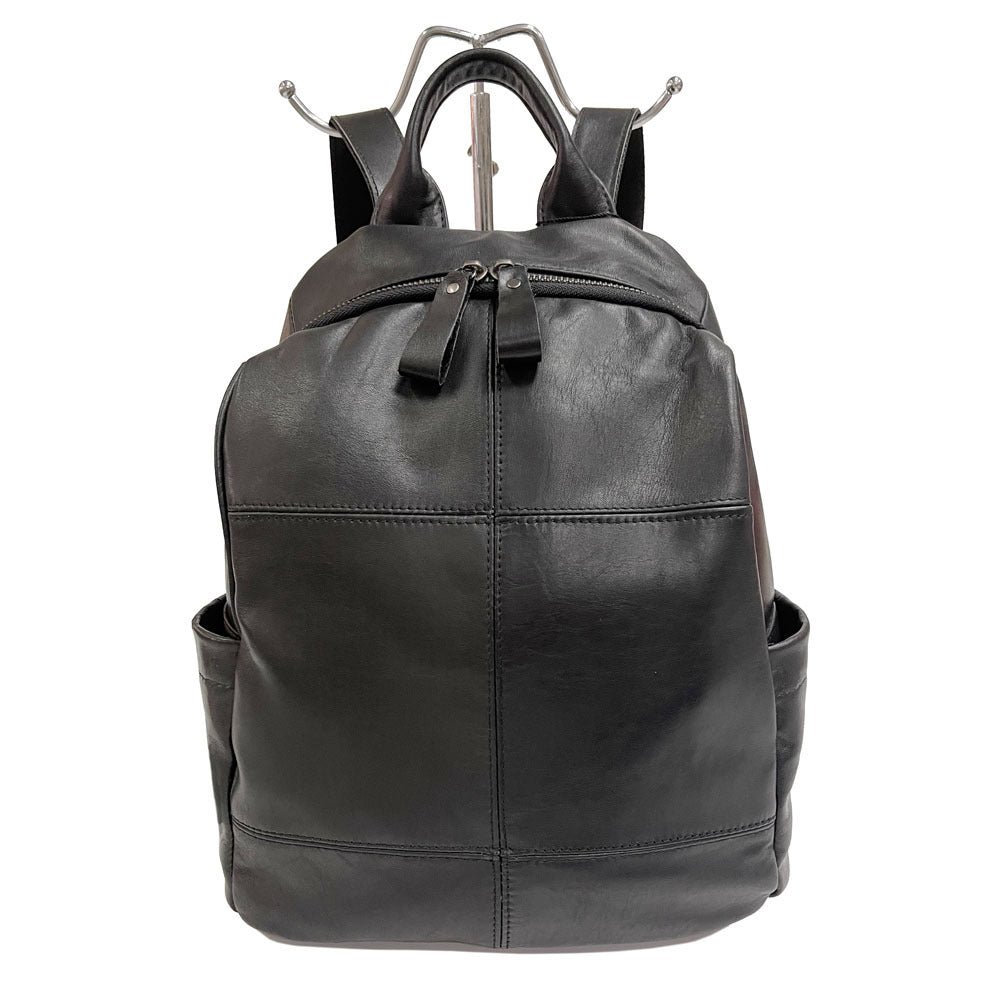 Genuine leather women's bag black top layer cowhide women's backpack trendy fashion versatile women's bag soft leather manufacturer wholesale