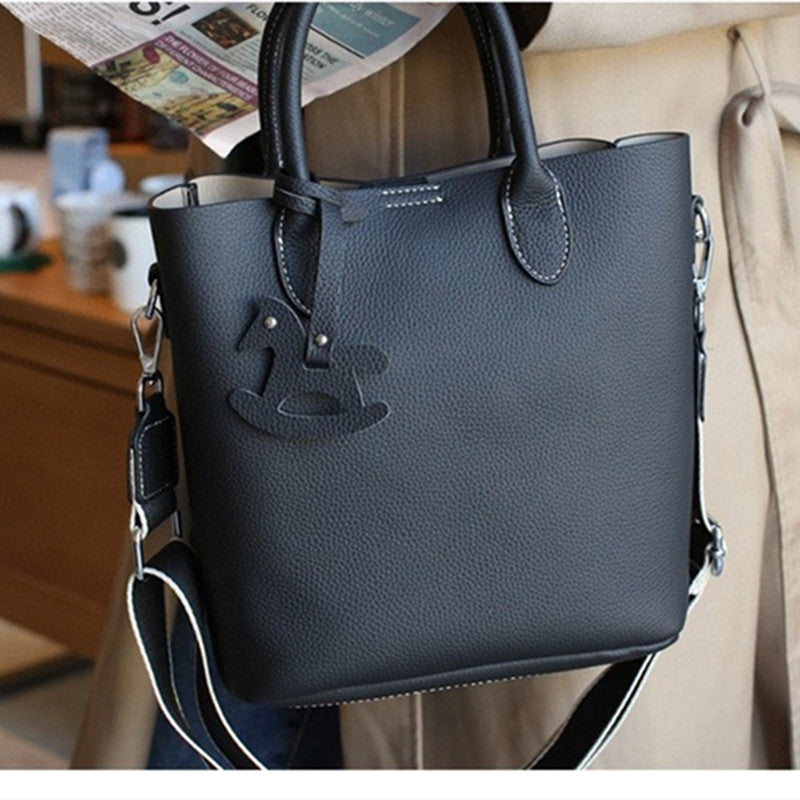 2022 New Autumn and Winter Trendy Soft Leather Shoulder Bag Large Capacity High-Grade Texture Genuine Leather Tote Shoulder Strap Detachable