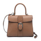 New genuine leather shoulder crossbody handbag fashionable cowhide versatile contrasting color saddle bag