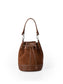 Niche retro high-end suede bucket bag 2023 autumn and winter new style spliced PU shoulder bag versatile handbag