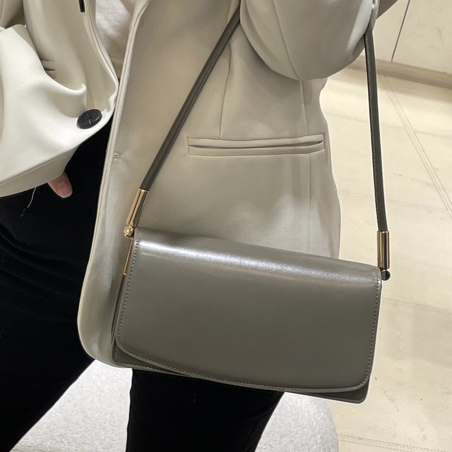 Bags for Women 2023 Summer New Korean Style Baguette Underarm Bag Solid Color Simple Shoulder Bag Trendy Fashion Handbag