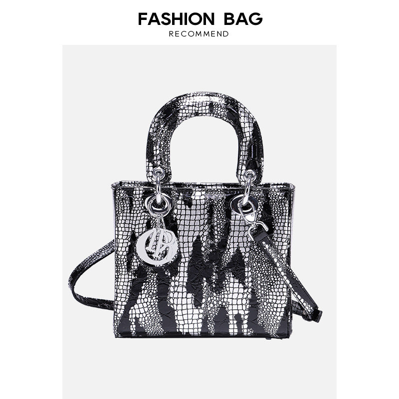 2023 New Bags for Women Contrast Color Snake Print Princess Diana Bags Women’s Handbags High-end Glossy Single Shoulder Crossbody Bag