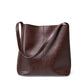 Genuine leather bucket bag, high-end niche tote bag, women's large-capacity shoulder crossbody bag, commuting 2023 new