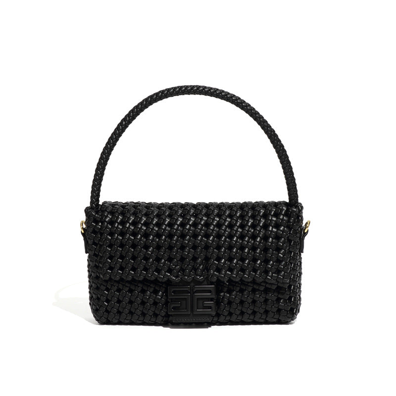 High-end niche hand-woven bag casual one-shoulder armpit windmill knot women's bag commuter mother-in-law single shoulder crossbody bag