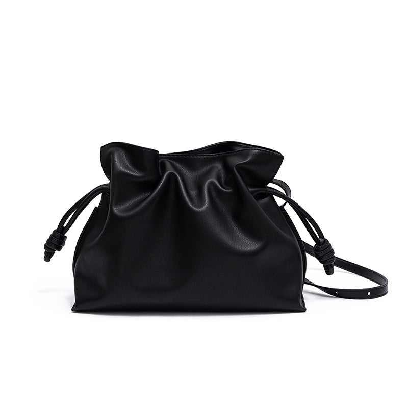 [Support customization] Genuine leather bag pleated cloud bag one-shoulder cross-body bag fashionable commuter large-capacity lucky bag bag