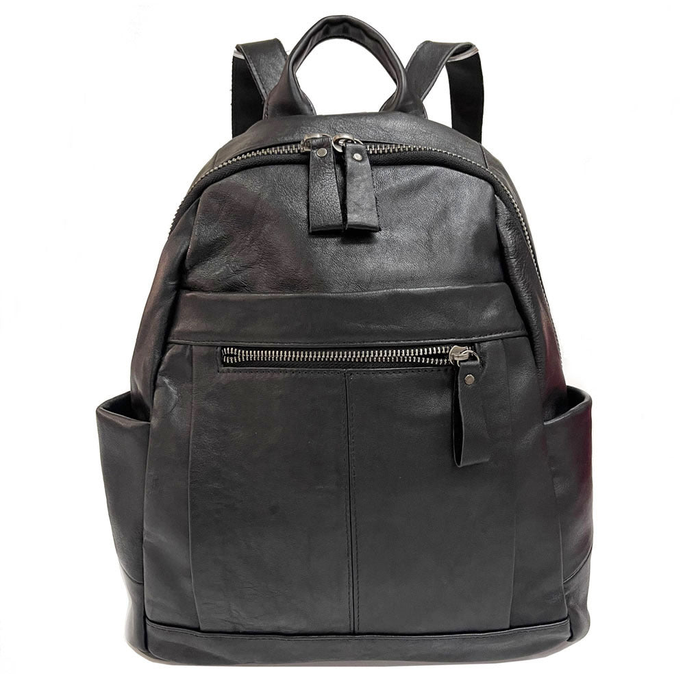 Cross-border full genuine leather backpack black cowhide fashion versatile soft leather women's backpack women's bag wholesale delivery