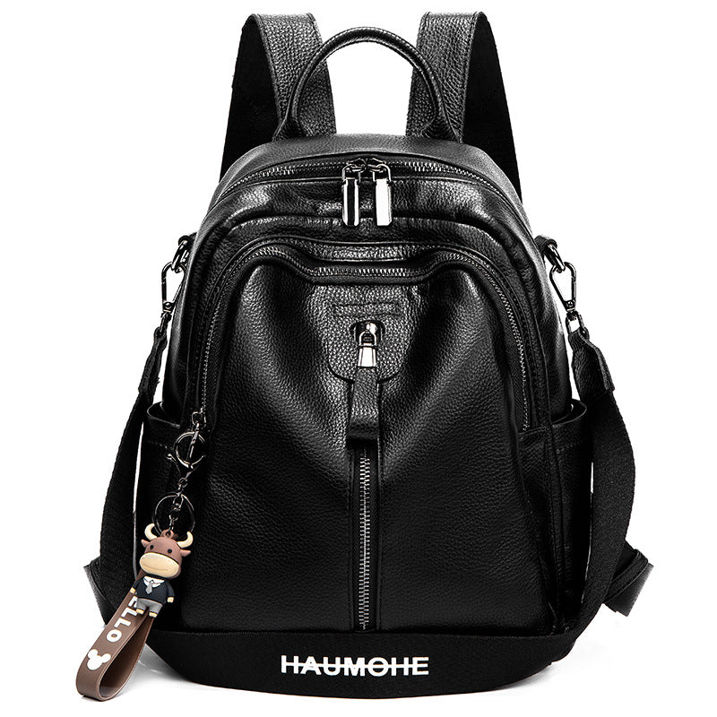 Backpack Women's Cowhide Soft Leather Single and Double Shoulder Bag K – JC New Fashion