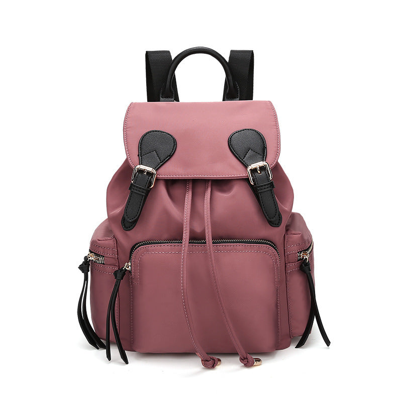 Nylon backpack women's casual backpack 2022 new Korean version Oxford cloth fashionable drawstring large-capacity travel bag trendy