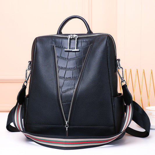 Backpack bag for women 2023 new fashion casual genuine leather women's bag large capacity backpack first layer cowhide travel school bag