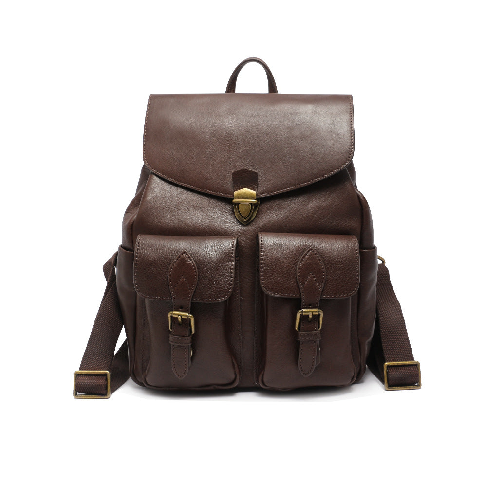 2022 New Retro Multifunctional Large Capacity Women’s Backpack Shoulder Bag Vegetable Tanned Tree Skin High Quality Bag