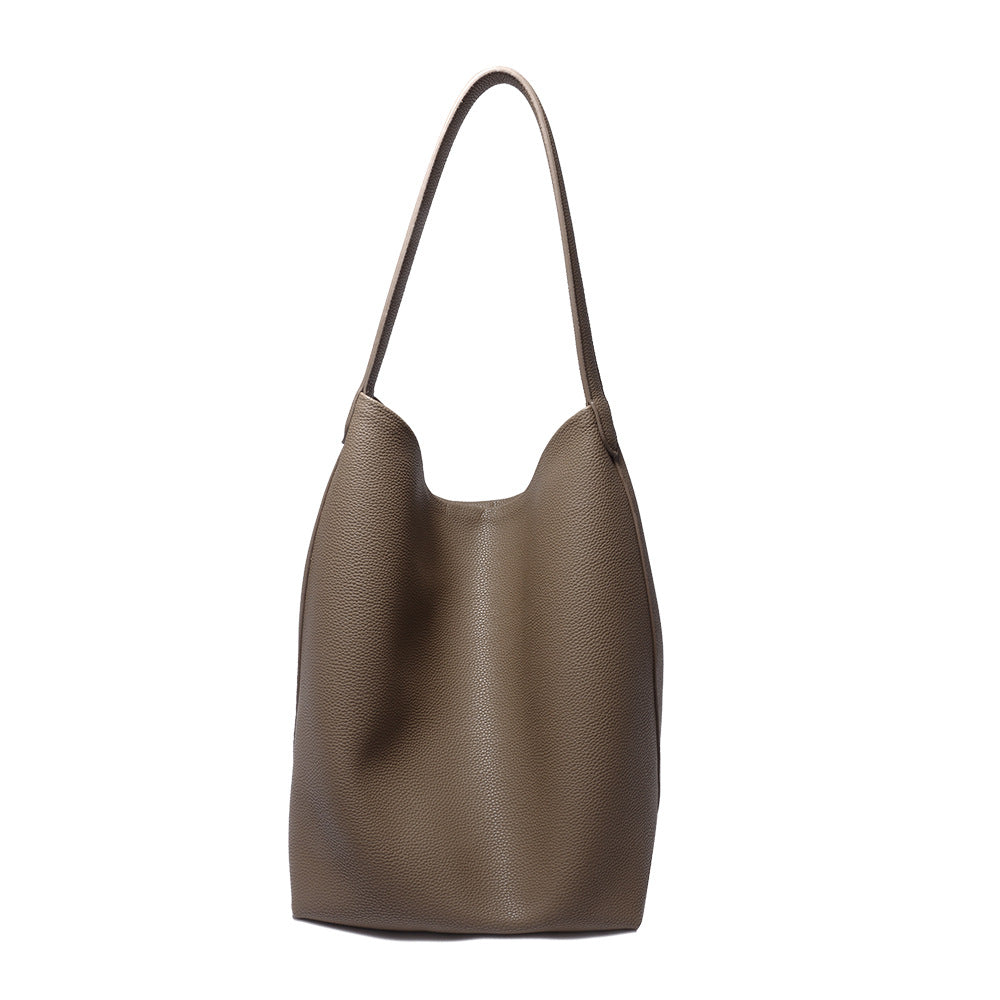 Bags for Women 2023 New Tote Bag Cowhide Simple Casual Bucket Bag Large Capacity Genuine Leather Underarm Shoulder Big Bag