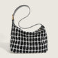 ins trendy 2023 new women's bag plaid canvas tote bag casual contrasting soft-sided armpit bag single shoulder crossbody bag