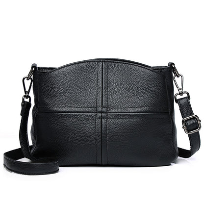 Bags for women New style first-layer cowhide stitching soft leather shell bag shoulder crossbody portable mother leather armpit bag