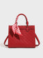 Red Festive Bridal Bag for Women 2023 New Checkerboard Large Capacity Tote Bag Exquisite Shoulder Portable Wedding Bag