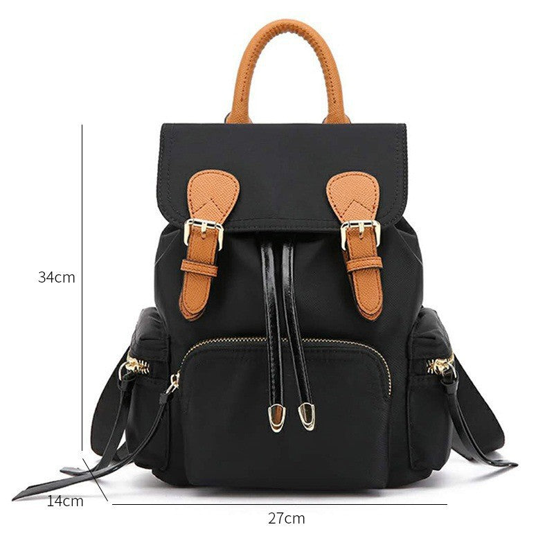 Nylon backpack women's casual backpack 2022 new Korean version Oxford cloth fashionable drawstring large-capacity travel bag trendy