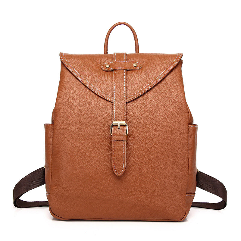 Genuine leather retro women’s backpack Korean style men’s backpack fashion backpack crossbody bag handbag casual school bag