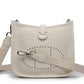 The new h family calfskin Evelyn bag mini fashionable personality single shoulder crossbody hollow bucket bag for women