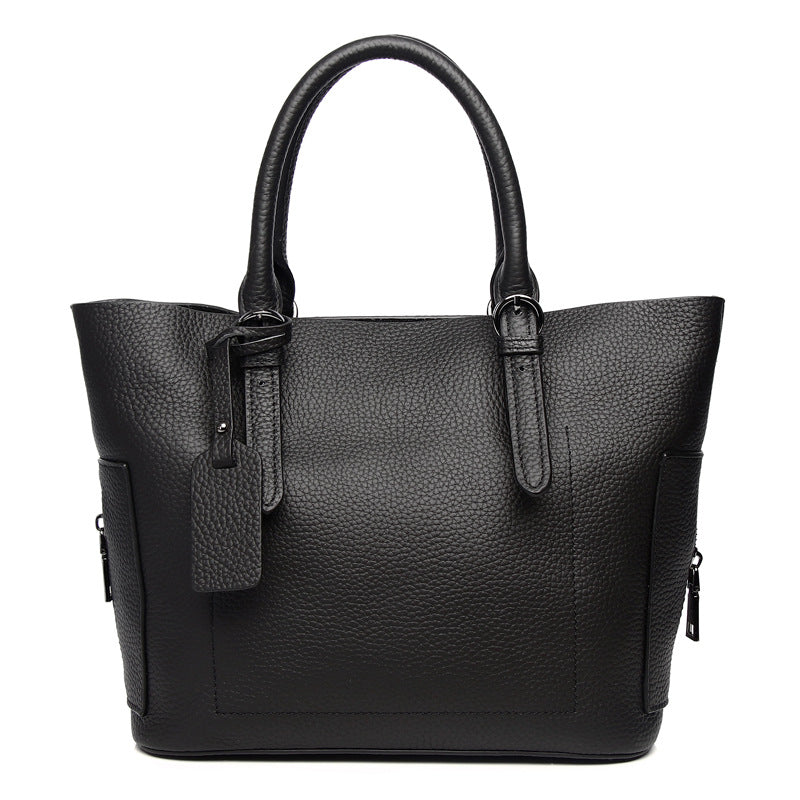 New top-layer cowhide fashionable versatile soft cowhide tote bag large-capacity commuter bag simple shoulder handbag