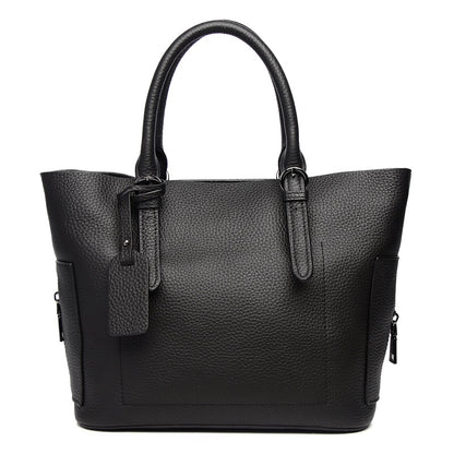 New top-layer cowhide fashionable versatile soft cowhide tote bag large-capacity commuter bag simple shoulder handbag