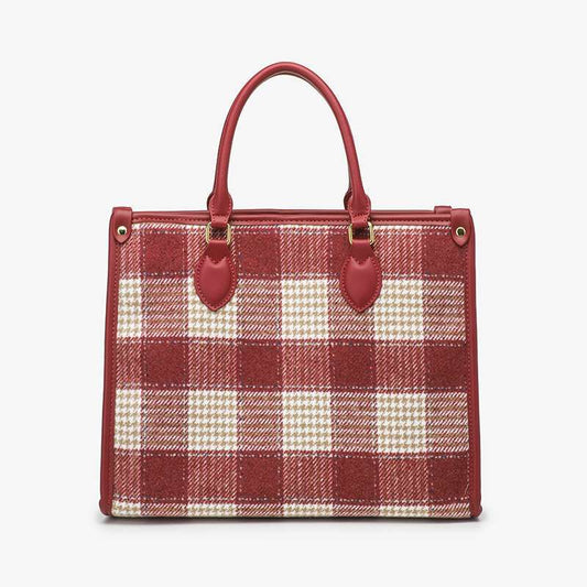 High-end tote bag for women, large-capacity houndstooth fashion handbag, niche design wedding bag