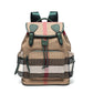 First-layer cowhide with plaid cloth backpack for women new style backpack travel bag student school bag