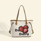 Women's new bag, versatile, large-capacity commuting tote bag, letter strawberry beaded fashion large bag