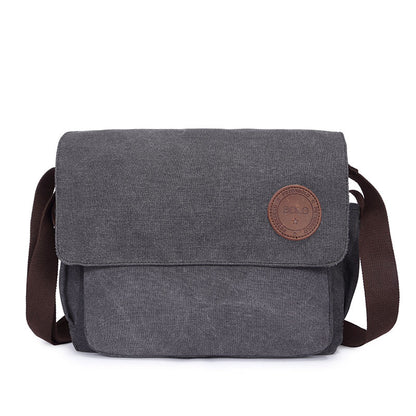 Korean style men's bag canvas bag men's shoulder bag crossbody casual men's bag retro trendy bag student cross-body large capacity bag