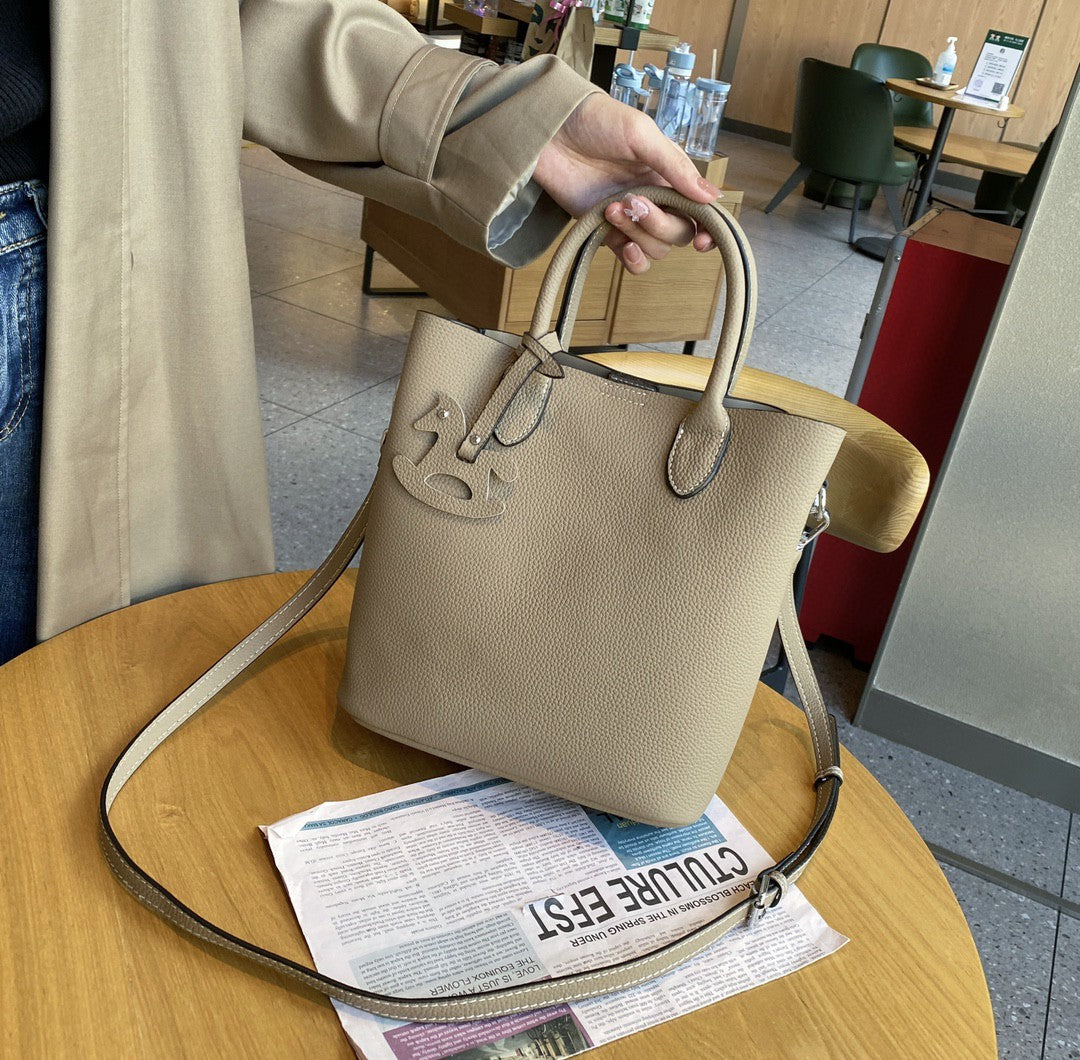 2022 New Autumn and Winter Trendy Soft Leather Shoulder Bag Large Capacity High-Grade Texture Genuine Leather Tote Shoulder Strap Detachable