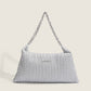 Simple and fashionable pleated chain portable large-capacity bag for women 2023 new niche high-end armpit tote bag