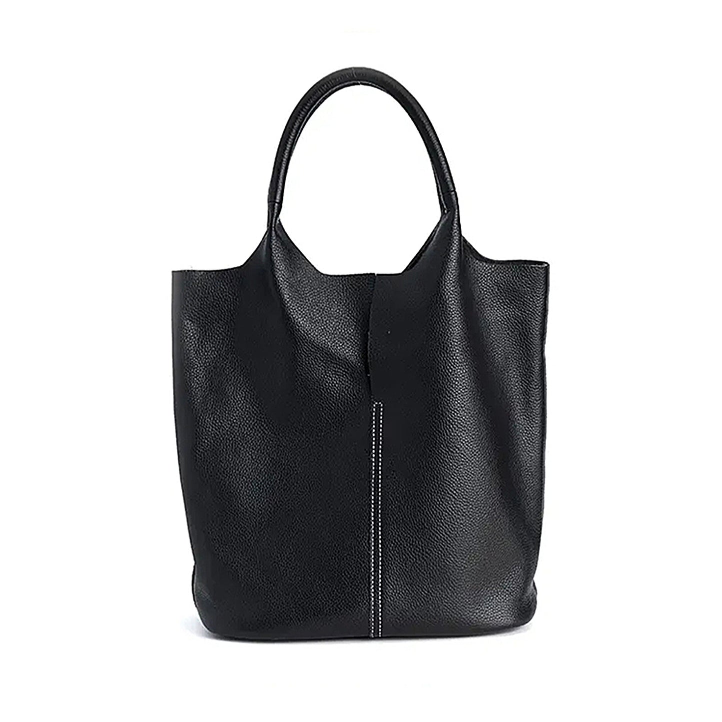 Genuine leather tote bag, one-shoulder large-capacity shopping bag, casual bag, armpit bag, simple and versatile commuter bag