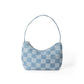 Bag women's niche design 2023 new handbag high-end fashion and durable checkerboard denim armpit bag