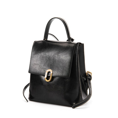 2023 New Genuine Leather Women’s Bag Trendy Underarm Bag Cowhide Backpack Women’s Fashion School Bag Versatile Crossbody Bag