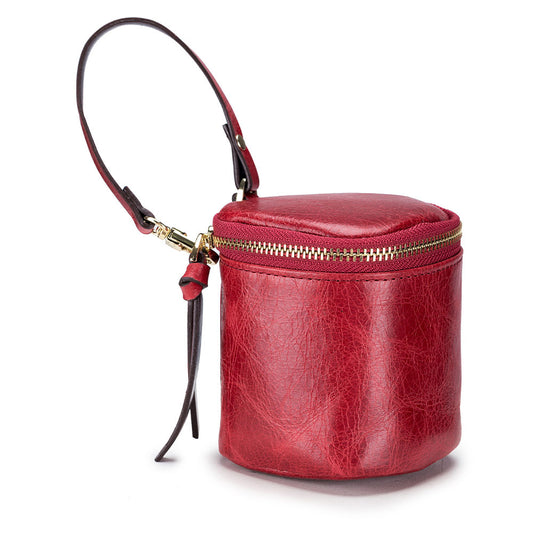 Mini lipstick bag, earphone bucket bag, soft leather niche design, simple coin storage coin purse ins style