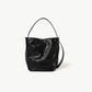 [Support customization] Bucket bag for women 2023 summer pleated first-layer cowhide handbag niche design crossbody bag