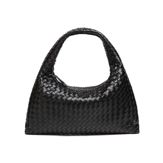 Commuting versatile large-capacity retro handbag for women with texture casual one-shoulder armpit bag fashionable hand-woven bag