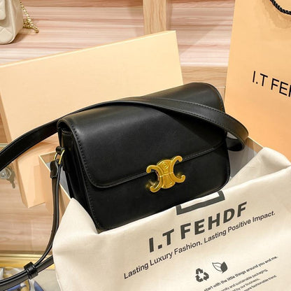 Hong Kong Triumph Black Gold Crossbody Bag 2023 New Fashion Trendy Women 2022 Single Shoulder Tofu Small Square Bag