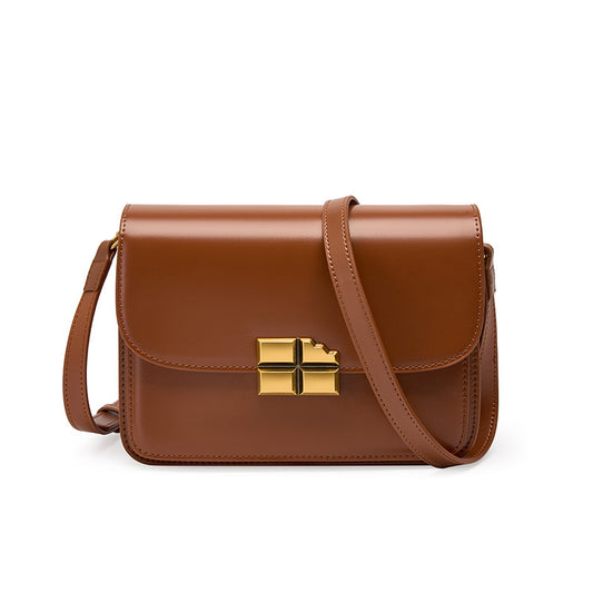 2023 spring and summer new style cowhide small square bag for women, high-end single shoulder armpit bag, niche crossbody bag