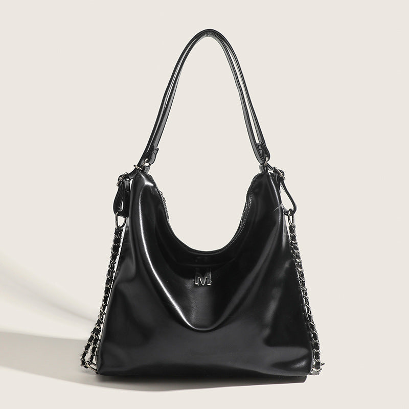 Korean style fashionable personalized chain tote bag This year's new large-capacity shoulder bag for women, high-end commuter handbag